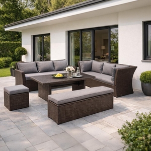 Velká rodinná zahradní souprava Avenberg CORSICA hnědá/šedá