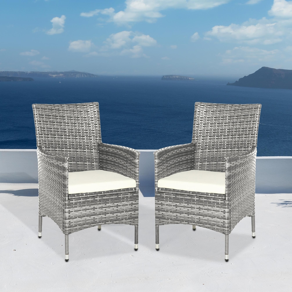 AROSA Kerti szék szett - 2db, szürke rattan