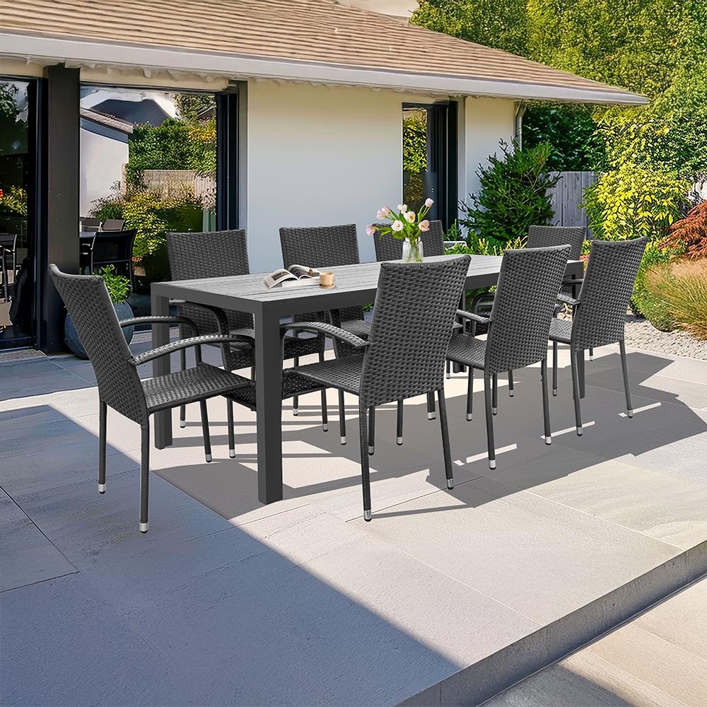 VIKING XL +8x PARIS Kerti rattan szett