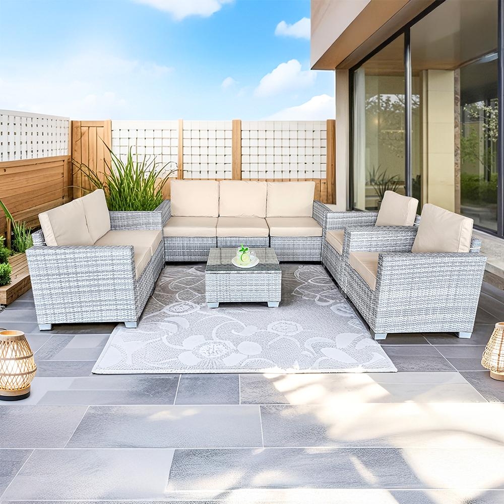 Avenberg DORADA Nagy kerti ülőgarnitúra - szürke/bézs