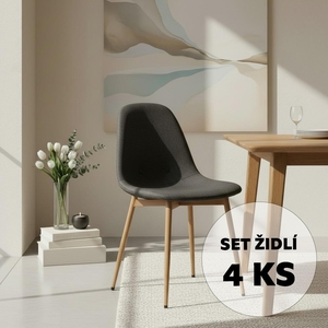 Set - 4ks Jídelní židle AVENBERG RIVA šedá