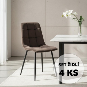Set - 4 ks Jídelní židle AVENBERG ARDEN hnědá