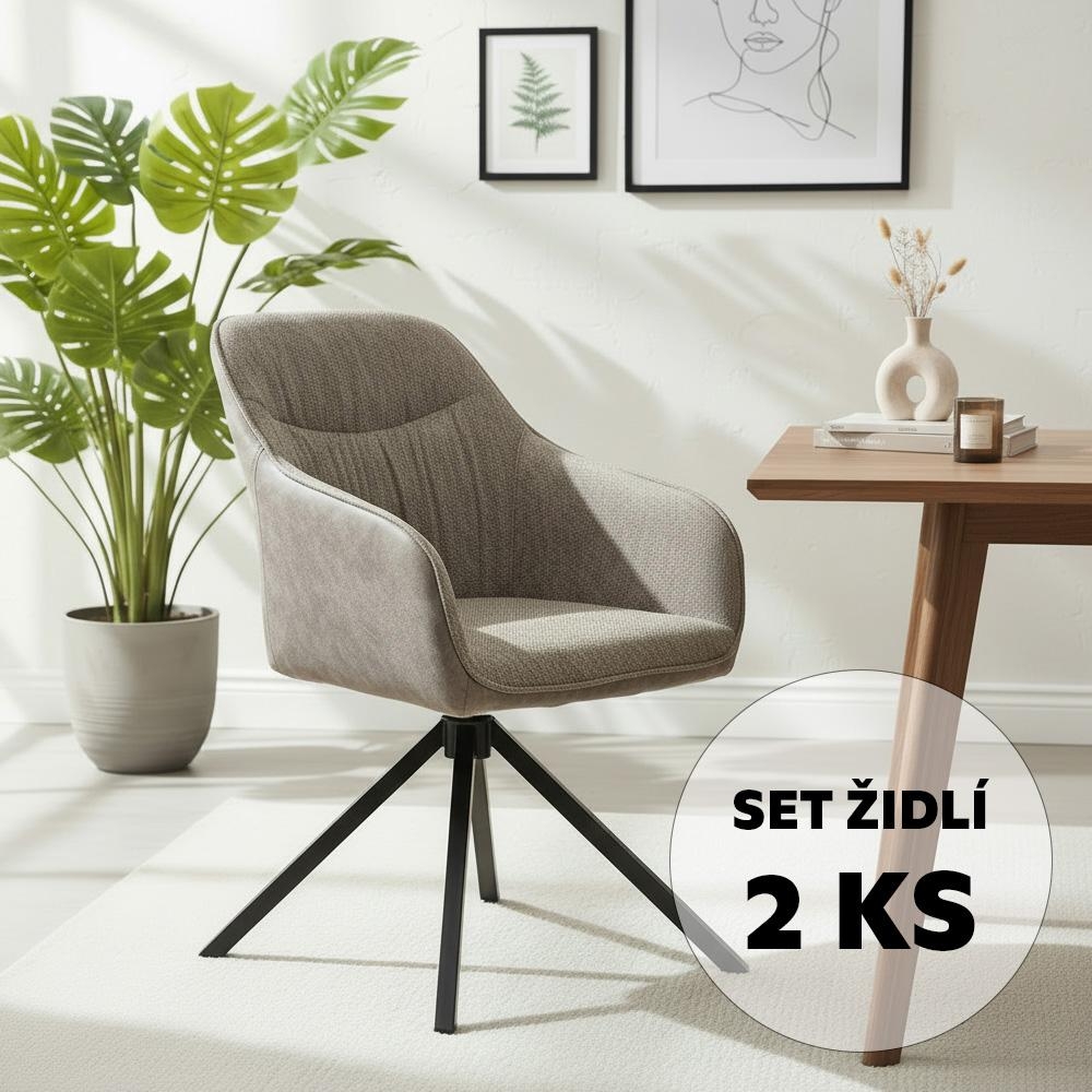 Avenberg LARO Étkezőszék szett - 2db, forgó, szürke