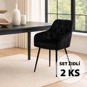 Set - 2 ks Jídelní židle AVENBERG LOREN černá