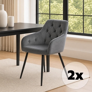Set - 2 ks Jídelní židle AVENBERG LOREN šedá