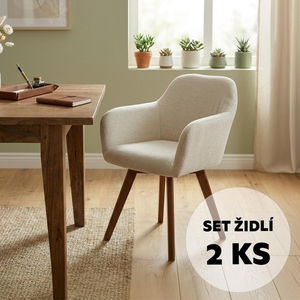 Set - 2 ks Jídelní židle AVENBERG NORD béžová