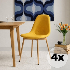 Set - 4 ks Jídelní židle AVENBERG RIVA žlutá