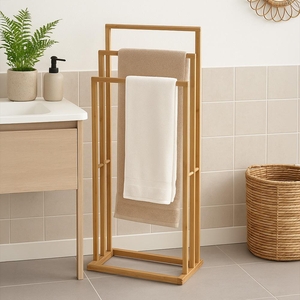 Věšák na ručníky AVENBERG MAID natural 82 x 42 cm