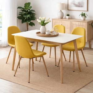 Jídelní set 4x židle + stůl 120 cm AVENBERG CITRINE