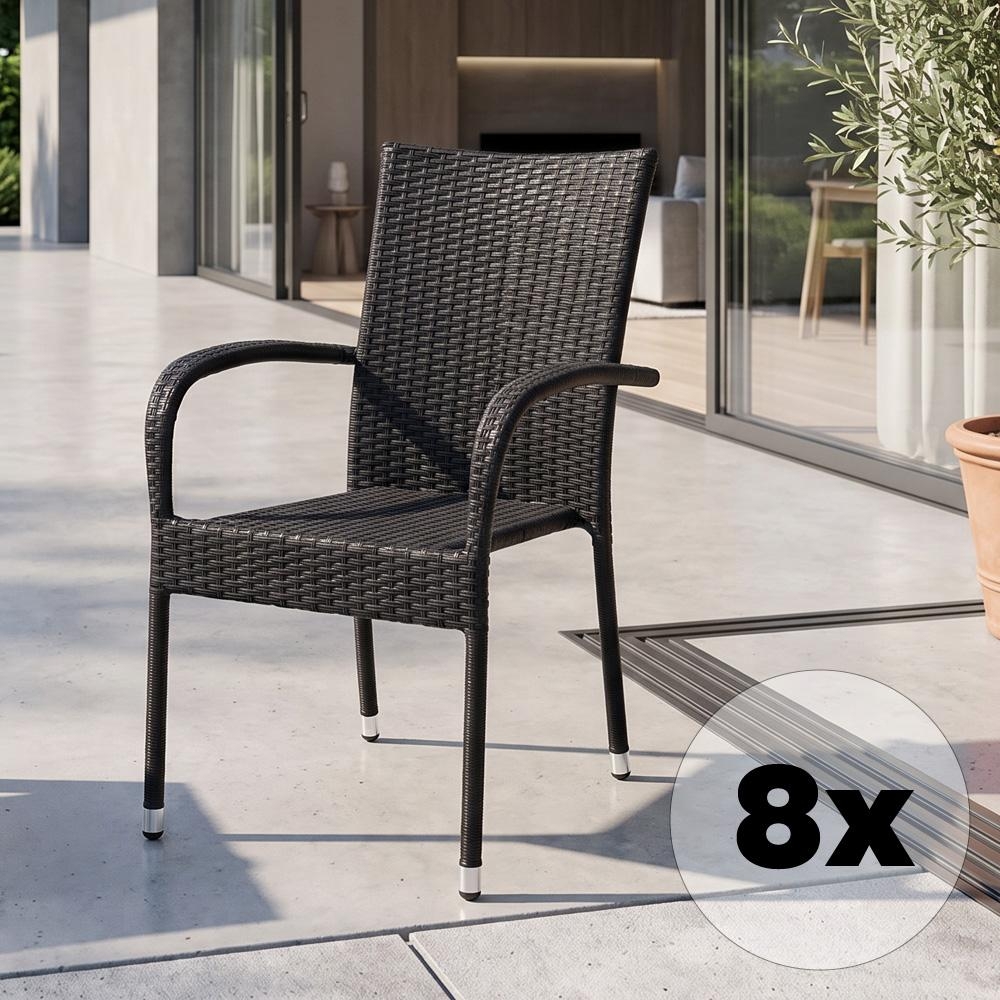 PARIS Kerti rattan szék szett - 8 db