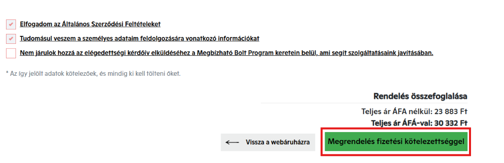 Dokončení objednávky